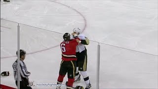 Deryk Engelland vs Brian McGrattan Jan 11 2014 [upl. by Carolin354]