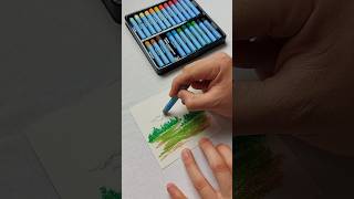 Paisaje 🌳 en Oil Pastel learning viralshort oilpastel sketch art oilpasteldrawing artwithenie [upl. by Anan]