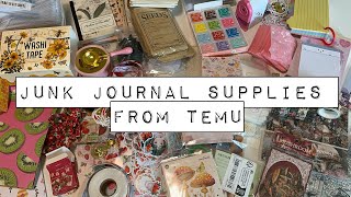 Huge junk journal haul  Temu crafty items [upl. by Acinaj]