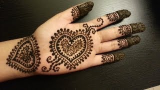 Pretty Heart Henna Design  Easy Hearts Shaped Mehendi Design [upl. by Hanimay104]