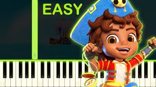 Santiago Of The Seas Theme Song  EASY Piano Tutorial [upl. by Nosbig]