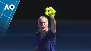 Legends BahramiSantoro v CashIvanisevic match highlights 1R  Australian Open 2017 [upl. by Ahsoet]