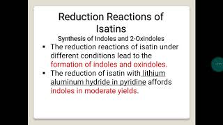 ISATIN synthesis and reactions organic chemistry group WPD2 [upl. by Sirrot]