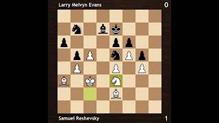 Samuel Reshevsky vs Larry Melvyn Evans  Amsterdam Interzonal 1964  Round 6 [upl. by Eeliah190]