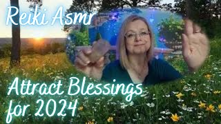 Reiki to attract blessings for 2024 ASMR Citrine crystal healing [upl. by Berhley]