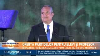 Oferta partidelor pentru elevi și profesori în prag de alegeri masă caldă în toate școlile [upl. by Peoples]