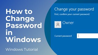 How To Change Password In Windows 10 [upl. by Mahalia]