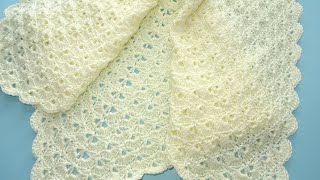 Easy Crochet Blanket  Crochet Blanket Any Size  Crochet Baby Blanket [upl. by Ellirpa]