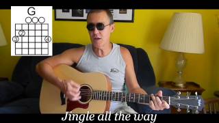 Jingle Bells with lyrics amp chords  Christmas Songs on Guitar  C20 [upl. by Boothman]