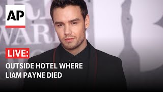 LIVE Fans pay tribute outside hotel where Liam Payne died after fall [upl. by Uzia]