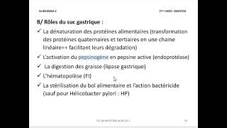 LA PHASE GASTRIQUE 2eme MED [upl. by Revilo]