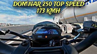 DOMİNAR 250 TOP SPEED 173 KMH  28500 KM KULLANICI YORUMU  TOP SPEED NASIL YAPILIR  motovlog [upl. by Peppie]