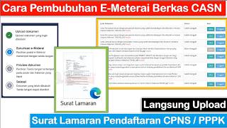 Cara Pembubuhan EMeterai pada Surat Lamaran Pendaftaran CPNS dan PPPK Langsung Diupload ke SSCASN [upl. by Luanne176]