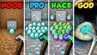 Minecraft NOOB vs PRO vs HACKER vs GOD DIAMOND MINING in Minecraft Animation [upl. by Snowman576]