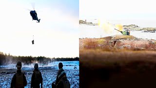 Marines and Finnish Navy Conduct 130mm Cannon Fires and Helicopter Sling Load Operations [upl. by Licec659]