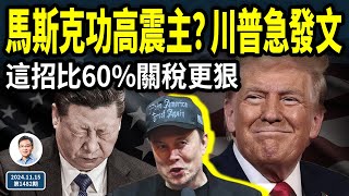 馬斯克功高震主？川普急發文！這件事比60關稅，更讓習主席惡夢爆表（文昭談古論今20241115第1482期） [upl. by Emogene]