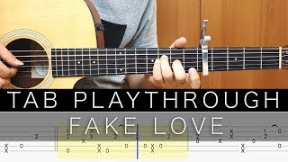 FAKE LOVE  BTS 방탄소년단  TAB 吉他譜 Fingerstyle [upl. by Norred888]