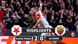 Slavia Praha vs Roma  20  Highlights  UEFA Europa League 202324 [upl. by Katharine]