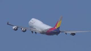 Boeing 747 Take off  Asiana Cargo LAX [upl. by Jared]