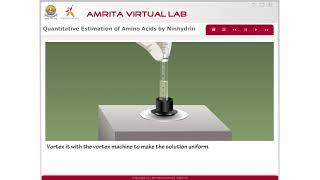 Quantitative Estimation of Amino Acids by Ninhydrin [upl. by Gnim]