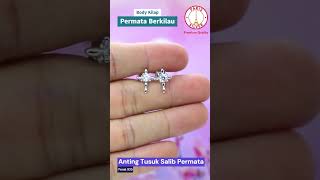 Anting Salib Permata Perak Asli Silver 925 Lapis Emas Putih wanita salib jewelry [upl. by Korwin]