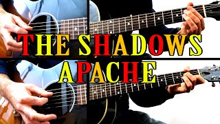 APACHE THE SHADOWS COMPLETE SONG FOR TWO GUITARS CHORDS amp MELODY INSTRUMENTAL ROCK [upl. by Atiniuq843]