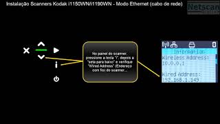 Instalação de scanners wifi Kodak i1150WNi1190WN  Modo Ethernet cabo de rede [upl. by Cayser739]