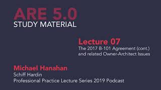 Michael Hanahan  Lecture 07  The AIA 2017 B101 Agreement cont amp related OwnerArchitect Issues [upl. by Darwin718]