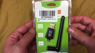 Flenco Wifi Dongle AC 600Mbps REVIEW amp TEARDOWN Dual Band 24 GHz 150Mbps 5GHz 433Mbps [upl. by Ahseinar109]