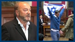 George Galloway Accused of Being a Racist by Israeli Student  Oxford Union [upl. by Atiuqahc]