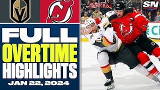 Vegas Golden Knights at New Jersey Devils  FULL Overtime Highlights  January 22 2024 [upl. by Lali]