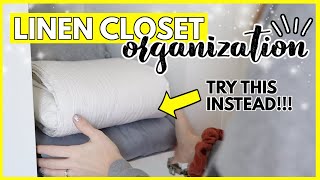 How I FINALLY Mastered the Linen Closet ✨ LINEN CLOSET FOLDING HACKS [upl. by Castera]