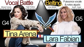 Lara Fabian vs Tina Arena  Notes Aiguës  Belting Battle G4  G5  Sol3  Sol4 high notes [upl. by Ylle]