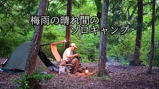 【野に遊ぶ50代】＃36 梅雨の晴れ間のソロキャンプASMR solocamping camping ブッシュクラフト 野営 bushcraft 関西キャンプ場 [upl. by Eedeed939]