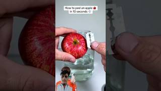 Peel apple 🍎 10 second experiment challenge satisfying [upl. by Profant]