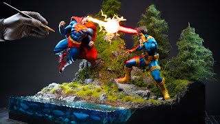 SUPERMAN vs CYCLOPS Diorama build [upl. by Ateerys123]