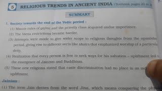 Std 6 History Lesson 5 Religious Trends in Ancient India Digests Answers Maharashtra Board [upl. by Anikehs893]