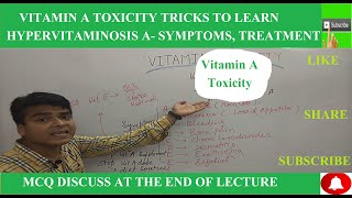 Vitamin A Toxicity Mnemonics Causes Symptoms amp TreatmentGPAT NEETUPSCSSCCSIR NETGATE [upl. by Adnoryt844]