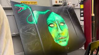 Ratteree Irving ISD Collision this student has great talent knows his colors painting medusa ￼ [upl. by Reibaj]