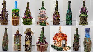 14 Amazing Bottle Art ideas Made Bottle Decoration DIY Home Decor [upl. by Rodoeht]