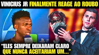 🚨 OLHA A REAÇÃO DO VINICIUS JR ao ROUBO DA BOLA DE OURO HOJE [upl. by Zetrom]