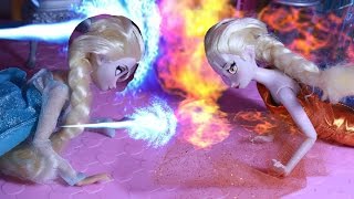 Disney frozen EVIL FIRE ELSA VS ICE ELSA [upl. by Vassily]