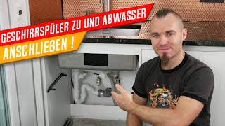 Geschirrspüler im Spülenschrank anschließen Spülmaschine anschließen 4K Video Küchenkönig [upl. by Ojyram981]