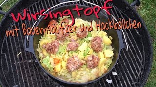 041  Wirsingtopf aus dem Dutch Oven mit Bauernsäufzer und Hackbällchen 🇩🇪 [upl. by Tabatha345]