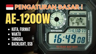 Tutorial Pengaturan Dasar Casio AE1200W  AE1200 Casio Royale  B Indonesia [upl. by Augustin632]