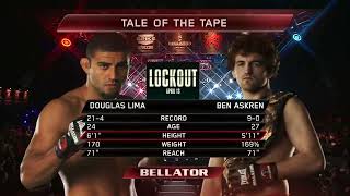 BEN ASKREN VS DOUGLAS LIMA  Full Fight  Bellator 64 [upl. by Norm891]