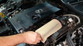 How to Replace the Engine Air Filter on Mercedes W211 W212 W204 W203  M271 Engine Mercedes [upl. by Antonina188]