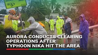 Aurora conducts clearing operations after Typhoon Nika hit the area  ABSCBN News [upl. by Bathilda517]