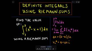 ❖ Calculating a Definite Integral Using Riemann Sums  Part 1 ❖ [upl. by Martineau]