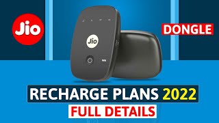 Top Jio Dongle Recharge Plans 2022Jio Dongle Plans ListJio Dongle Plans List Best Plans for JioFi [upl. by Utham]